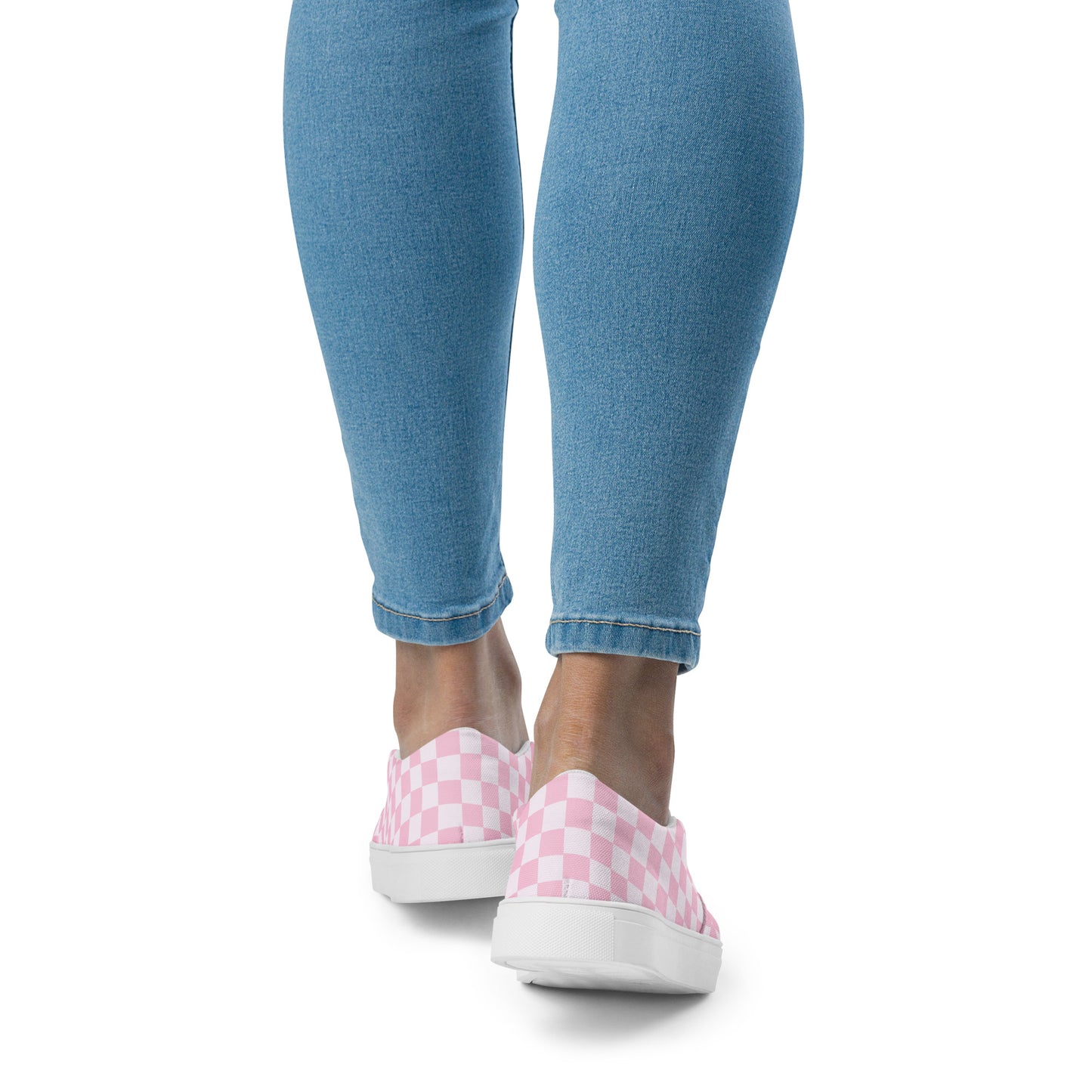 Women’s slip-on canvas shoes Pink Checker